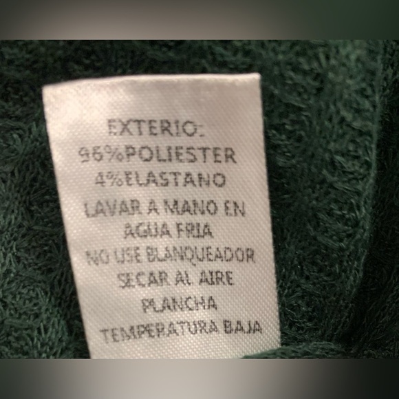 NWT, Flawless, Forest Green Waffle V-Neck T with Drop Sleeves, Size Small - Picture 5 of 7